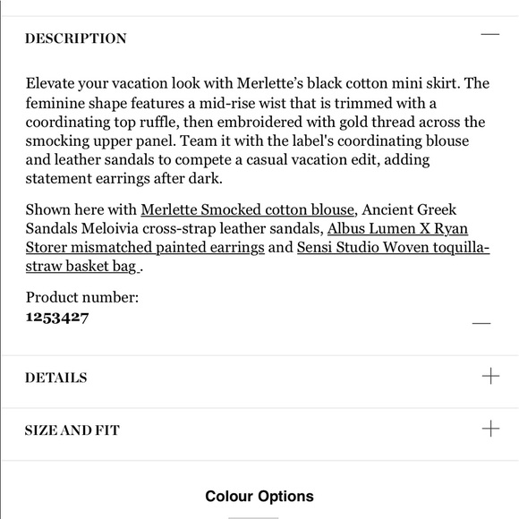 Merlette Smocked ‘Eden’ Skirt NWT - Picture 4 of 8